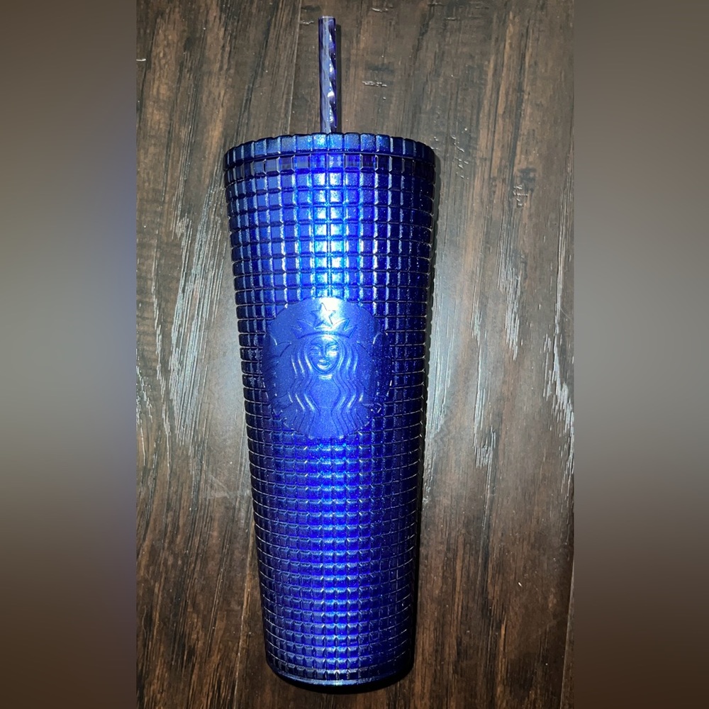 🥤NWT! Starbucks Blue Glitter Grid Tumbler